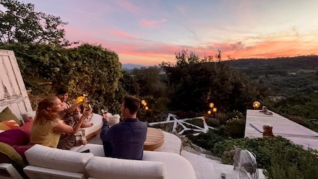 Terrace/patio. Medieval tranquillity in lush, Tuscan nature
