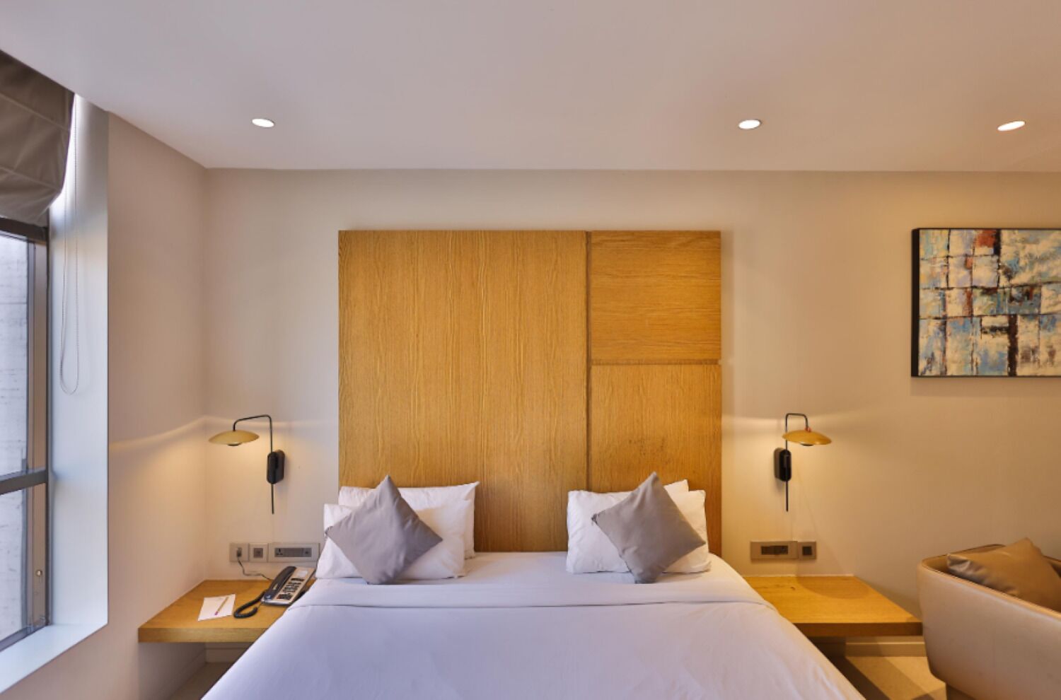 Quarto casal luxo, vista para a cidade