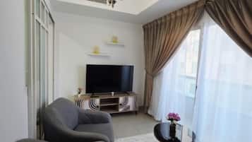 Appartement Confort, balcon, vue plage | Coin séjour