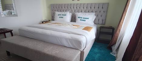 Standard Double Room, Sea View | In-room safe, desk, laptop workspace, blackout curtains