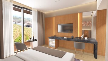 Habitación Deluxe con 1 cama doble o 2 individuales, balcón, vistas al viñedo | Escritorio y wifi gratis
