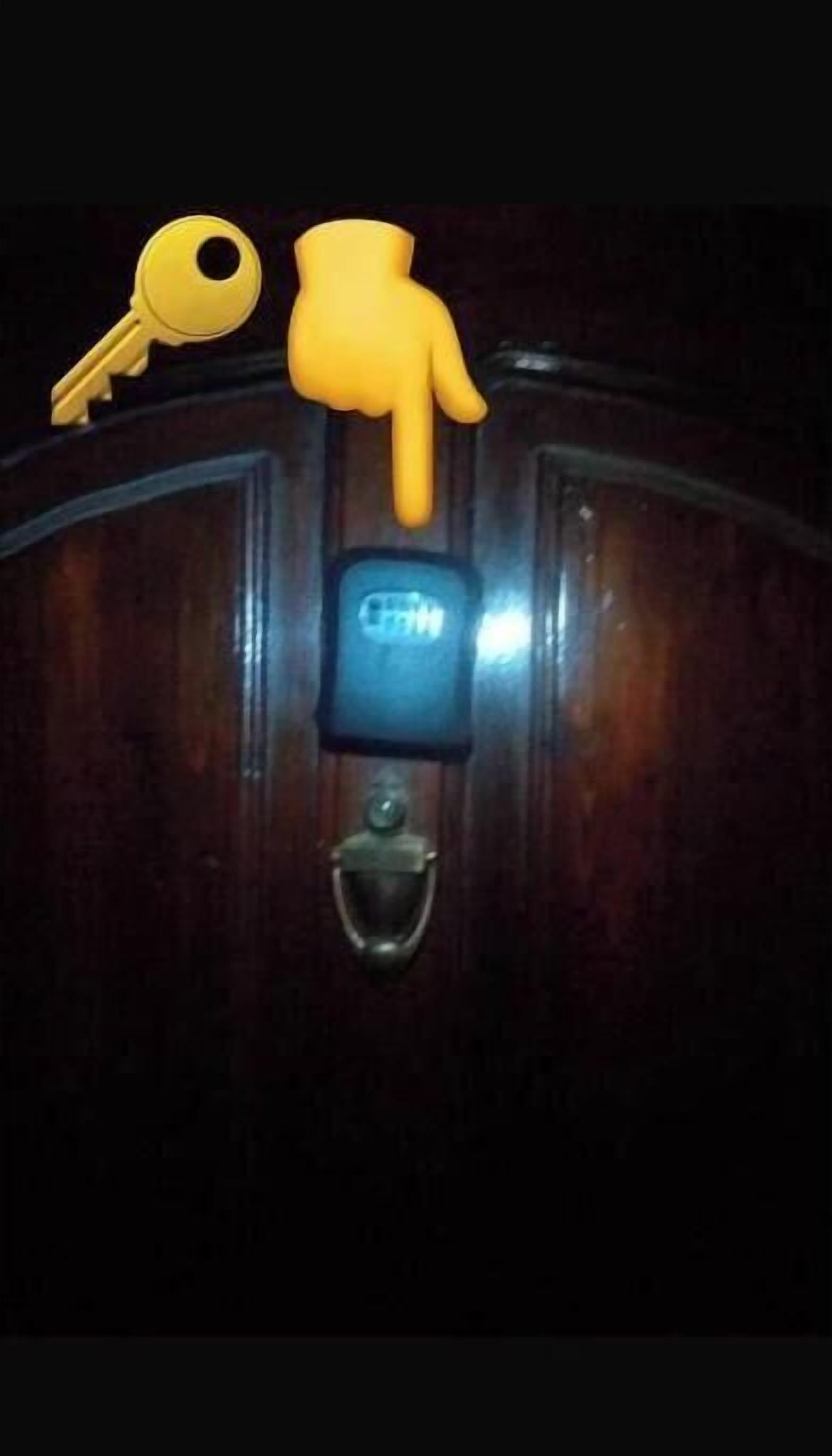A door with a keypad lock and a keyhole.