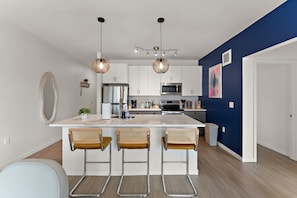 Fridge, microwave, oven, stovetop - Modern Downtown Retreat | 2BR & 2BA (Minneapolis)