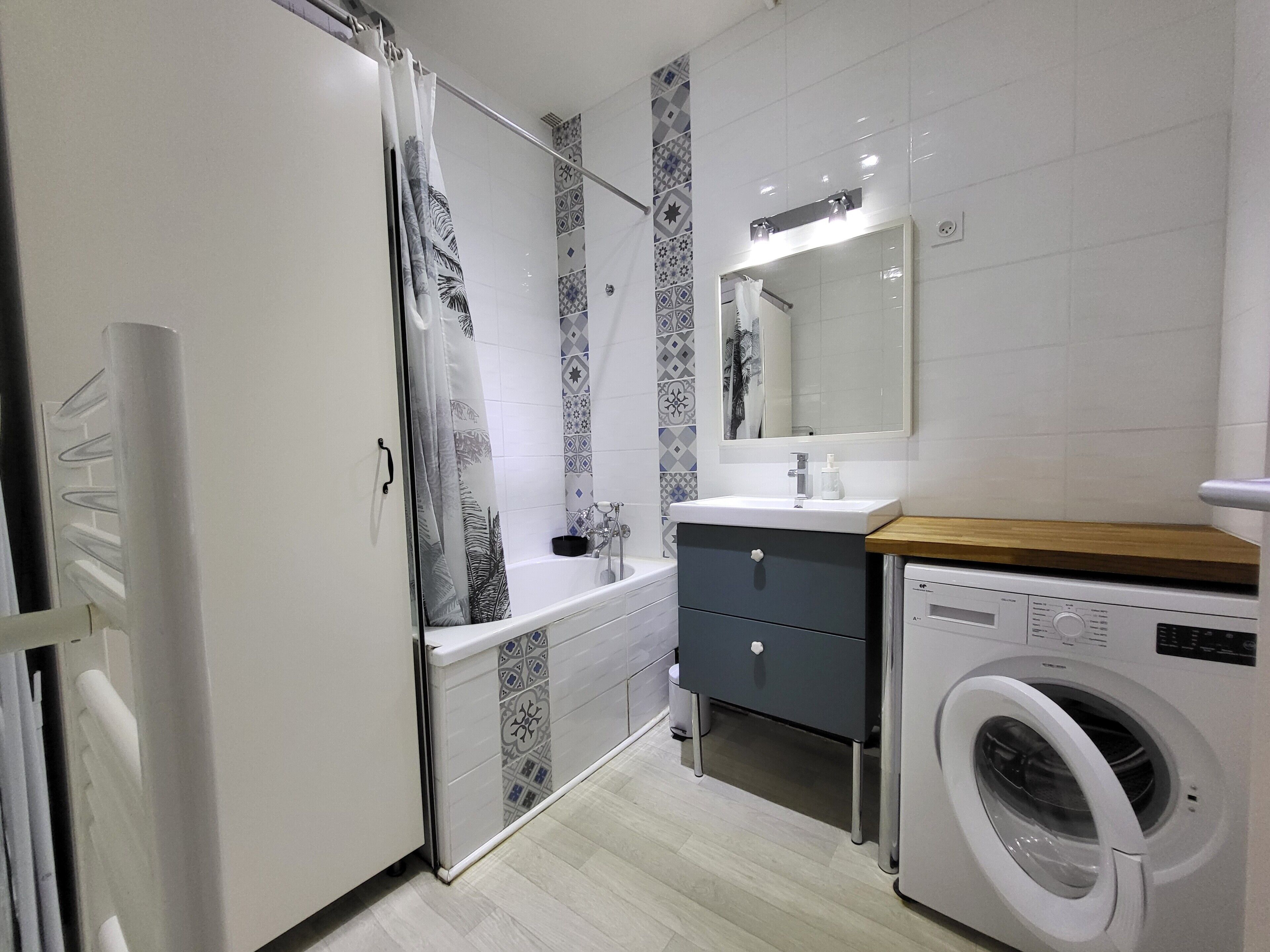 Shower, hair dryer