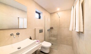 Dusche, Haartrockner, Seife, Shampoo