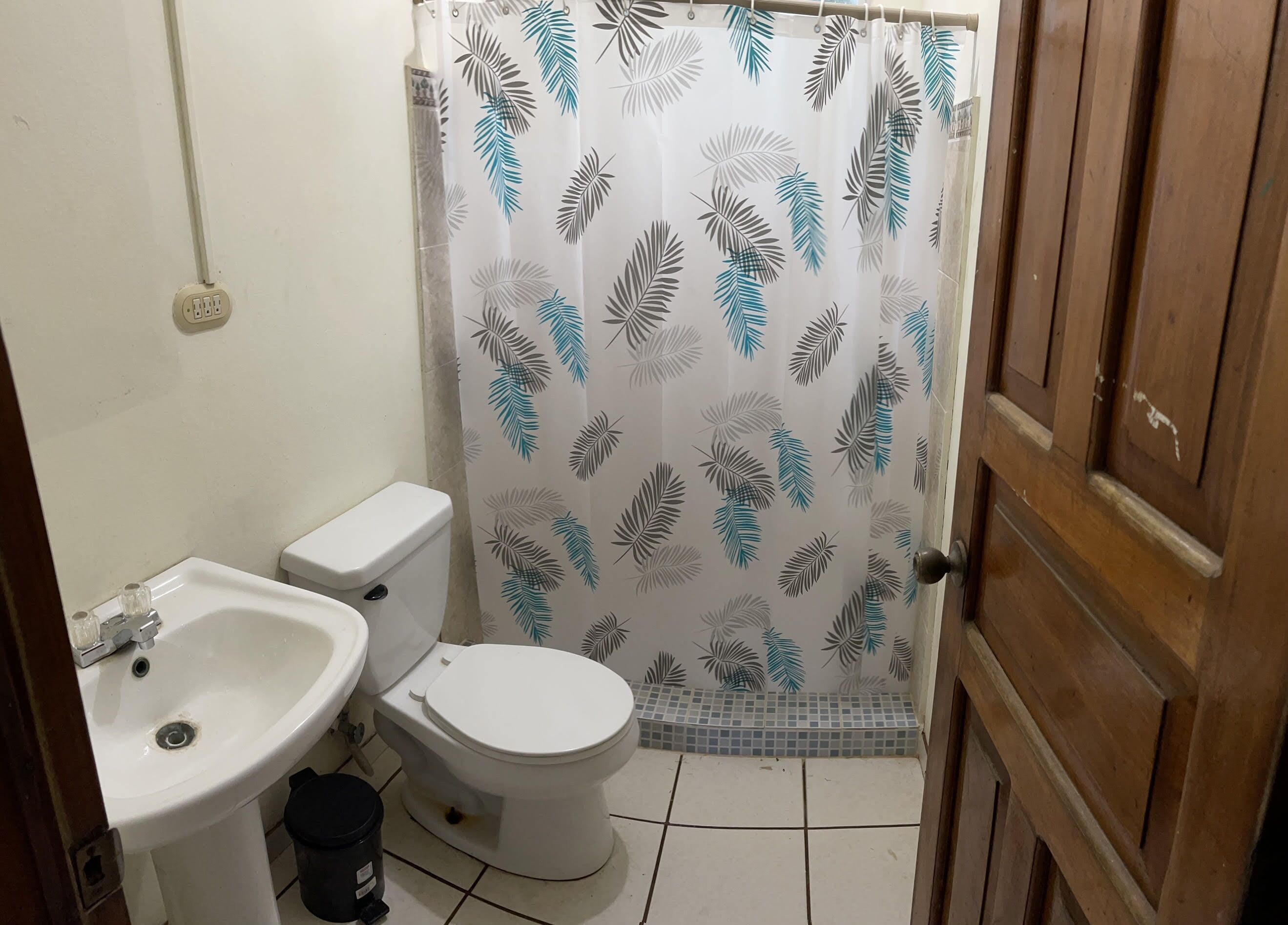 Shower, soap, toilet paper