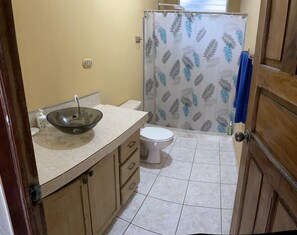 Regadera, jabón, papel de baño 