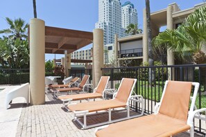 Terrace/patio - Beachfront condo with Gulf views, 2 pools, hot tub & private beach access! (South Padre Island)