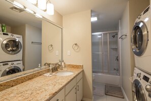 Hair dryer, towels - Modern beachfront condo with Gulf views, pool, hot tub & beach access! (South Padre Island)