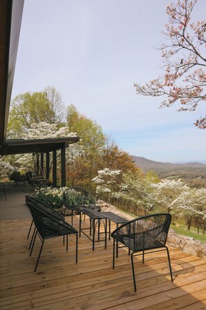 Terrace/patio - Blue Ridge Modern Retreat • Event-Ready 5BR • Appalachian Views • Near Roanoke (Roanoke)