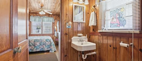 Shower, towels, toilet paper