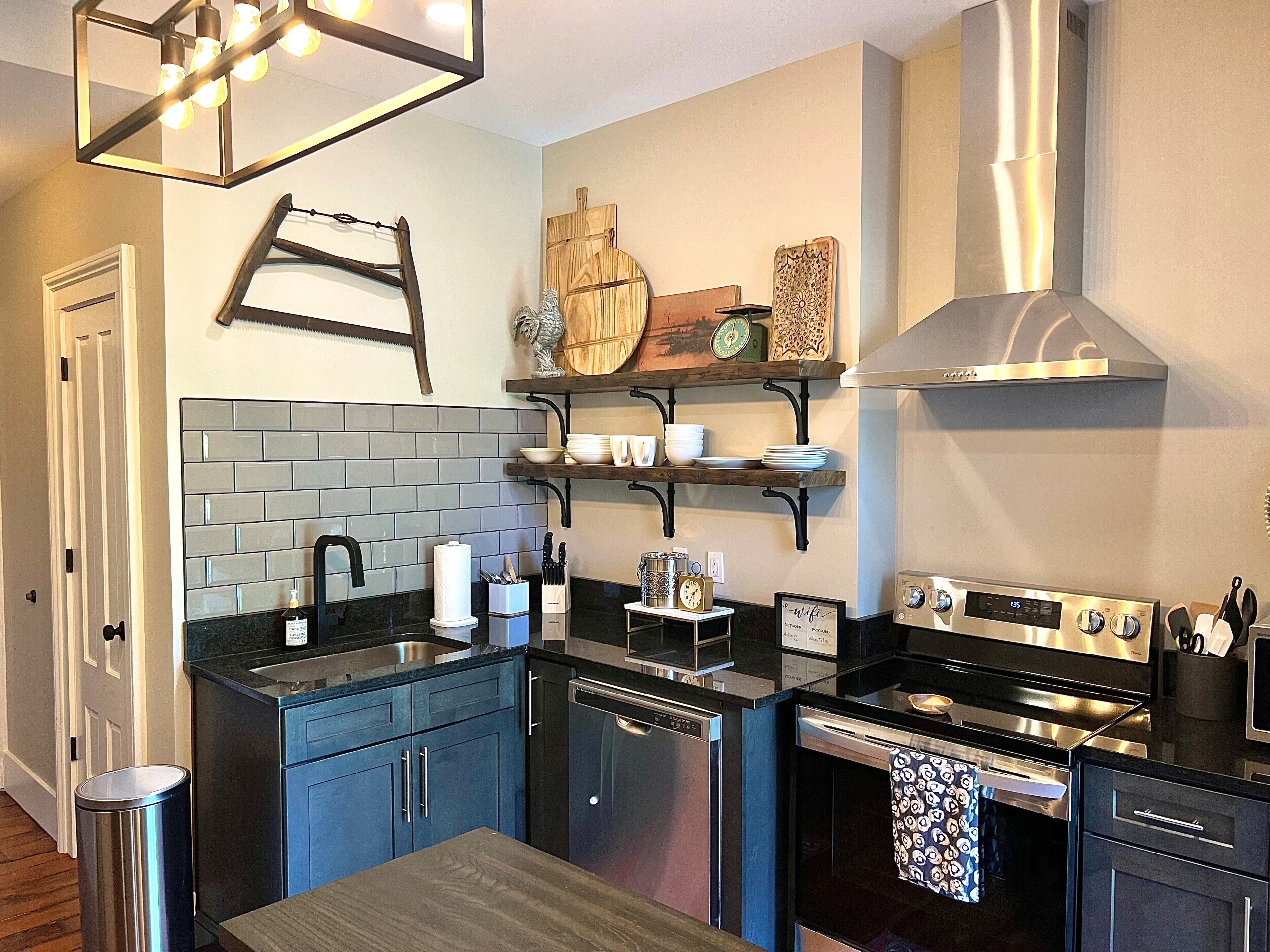 Microwave, oven, stovetop, dishwasher