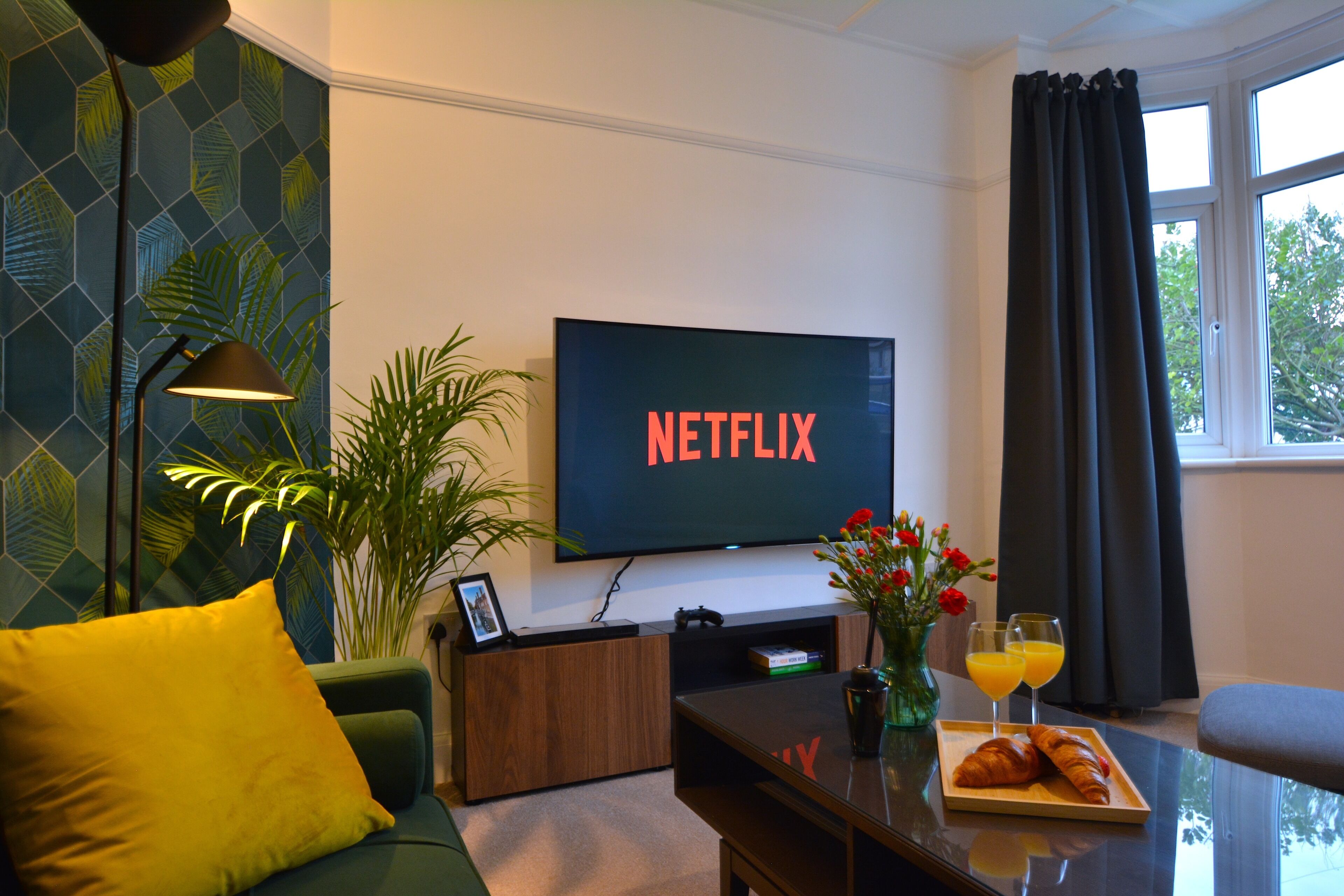 Smart TV, video games, DVD player, video library