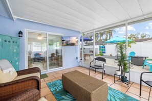 House, Multiple Beds, Pool Access, Pool View (6398 Woodland Blvd) | Terrace/patio - St. Pete Pool Oasis - Steps to the Beach! (Pinellas Park)