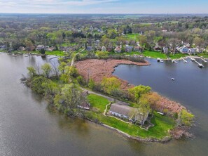 Aerial view - 3 Acre Private Island with 800 feet of sandy frontage (Wind Lake)