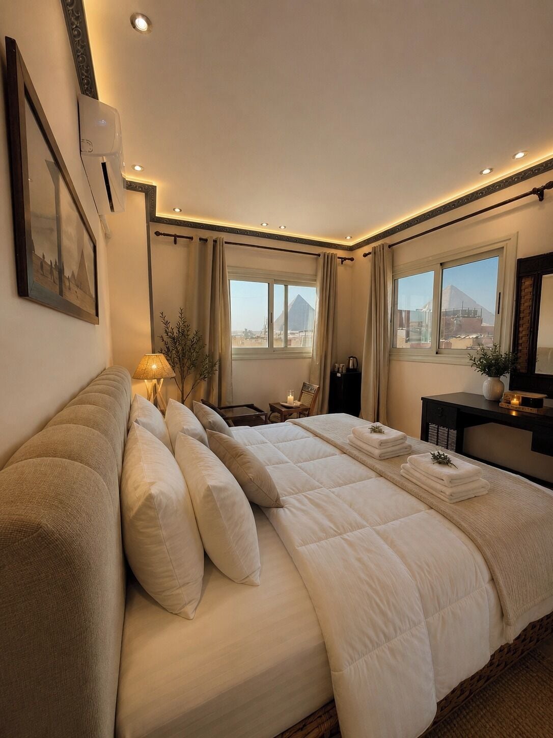 Minibar, bed sheets