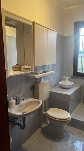 Shower, hair dryer, bidet, towels - Ekeko House. House surrounded by nature in the heart of Friuli's Magredi (Vivaro)