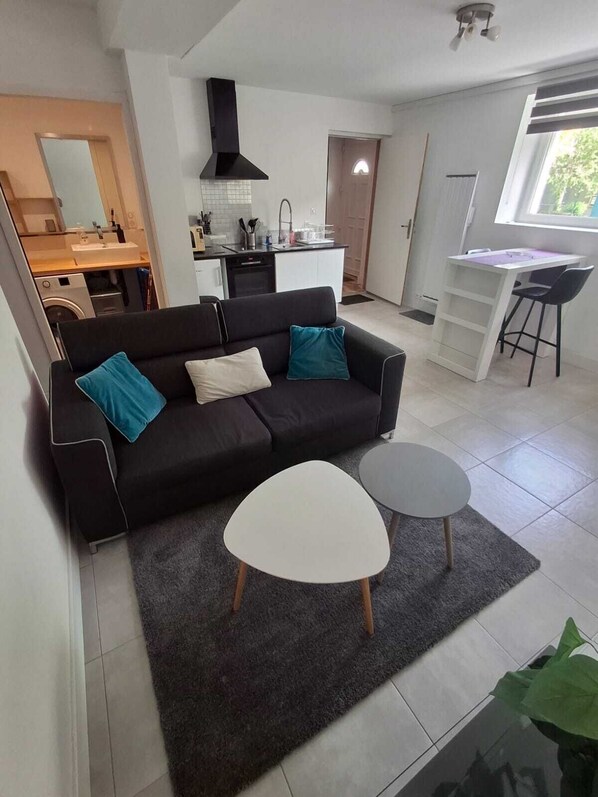 Living area - Quimper town center within walking distance and beaches 15/20 minutes away (Quimper)