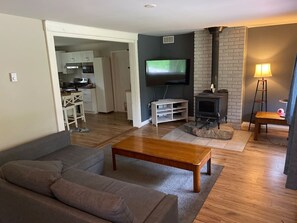 Televisión y chimenea 