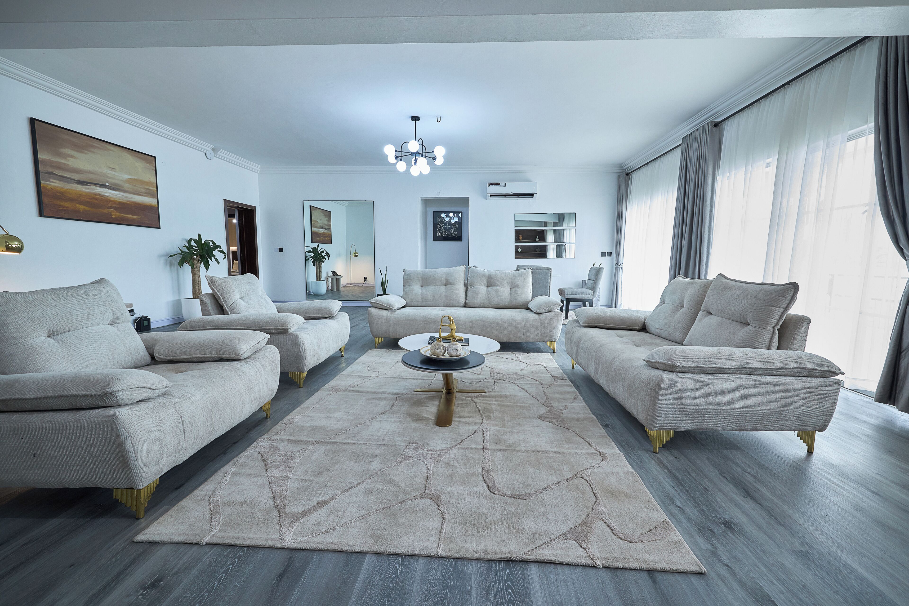 Departamento Premium, 3 habitaciones, balcón, vista a la laguna | Área de sala de estar