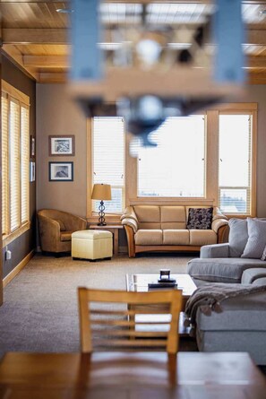 TV, fireplace, DVD player, stereo