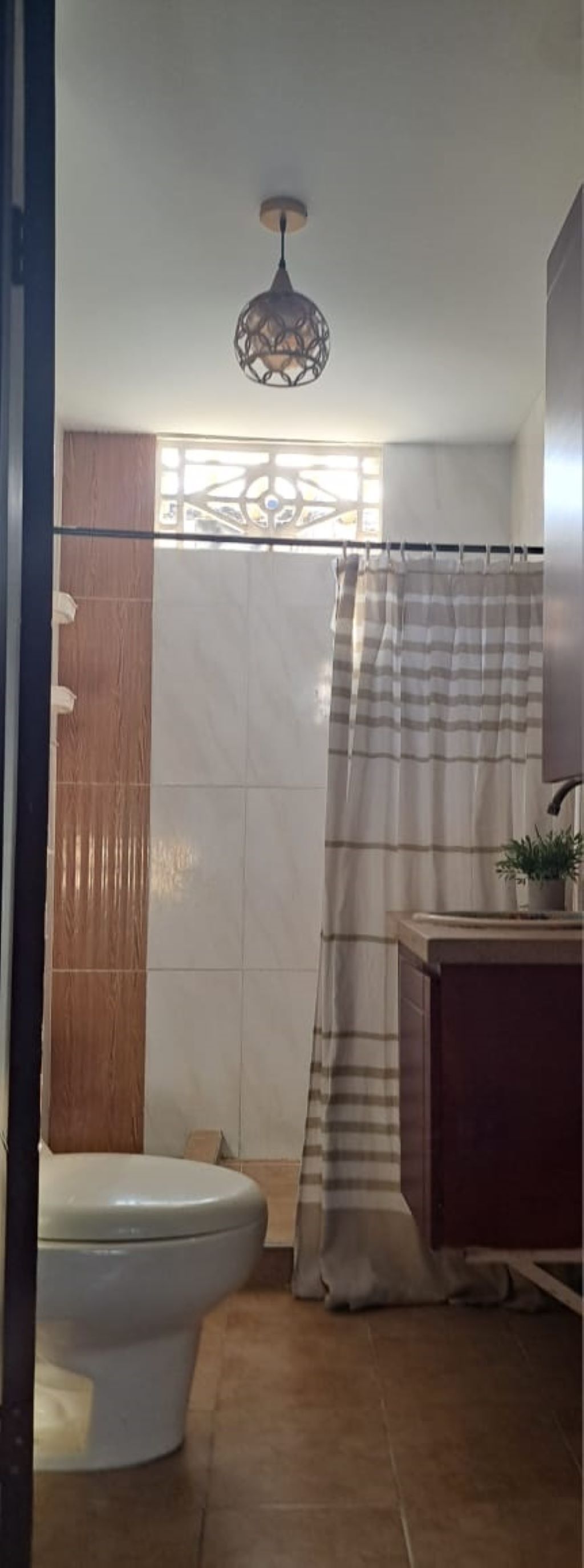 Shower, towels, soap, toilet paper