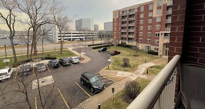 Cozy 2-bedroom condo near O'Hare/Train/Pet OK/Balcony
