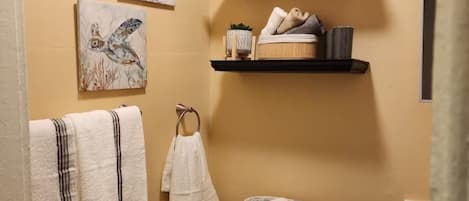 Towels, soap, toilet paper