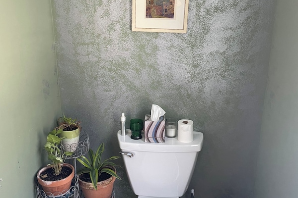 Secador de pelo, bidet, toallas, jabón