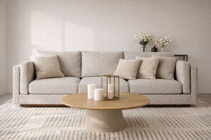 Luxury Apartment, Balcony, Garden View | Living area | TV