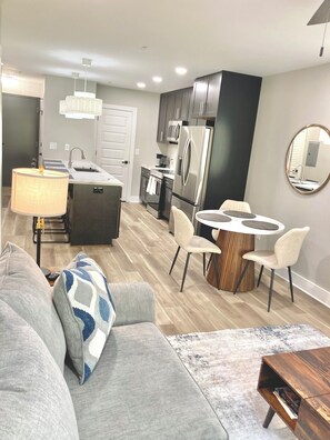 Living area - Modern 1BR near Emory, Mercer & major health campus (Tucker)