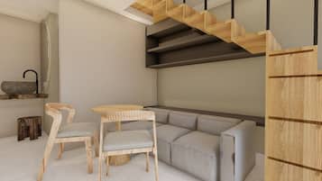 Duplex, Non Smoking | Living area | 43-inch flat-screen TV with digital channels, computer monitors