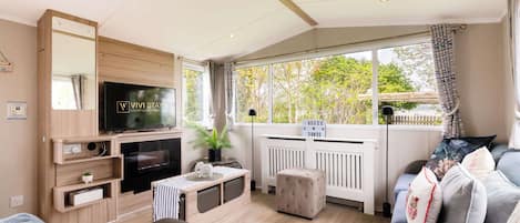 TV, fireplace, offices