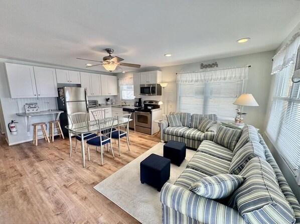 Smart TV - Steps to the Sand: Bright, Spacious Condo on South-End Beach Block (Ocean City)