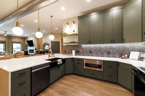 Fridge, microwave, stovetop, dishwasher