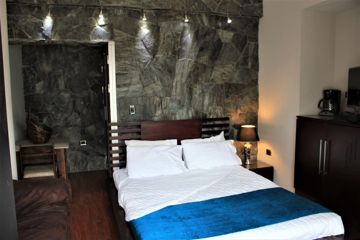 Luxury Room, 1 Queen Bed, Private Bathroom, Ground Floor | Minibar, in-room safe, desk, laptop workspace