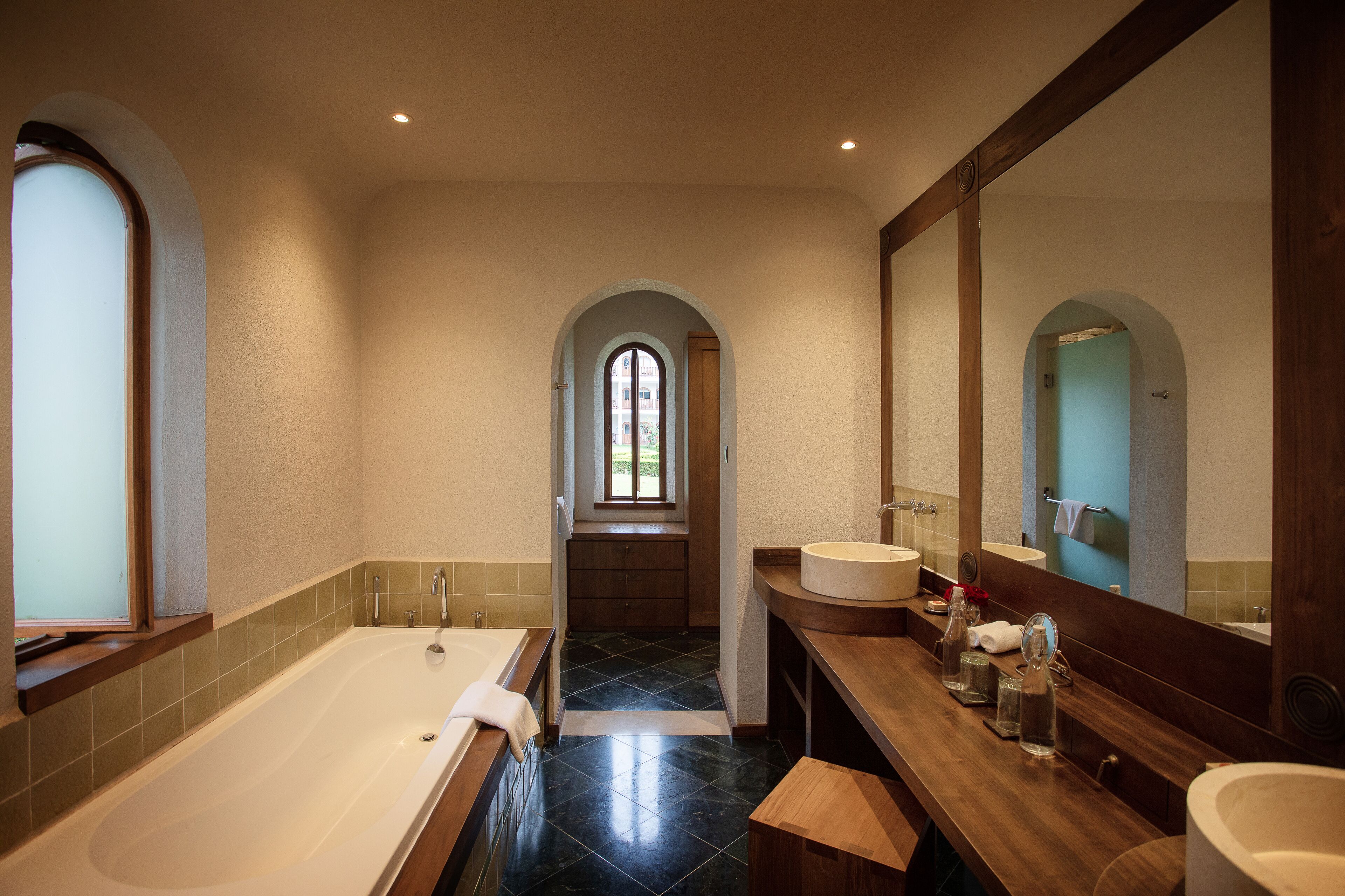 junior suite, 1 bedroom, non smoking, lake view | bathroom | separate bathtub and shower, deep-soaking bathtub, rainfall showerhead