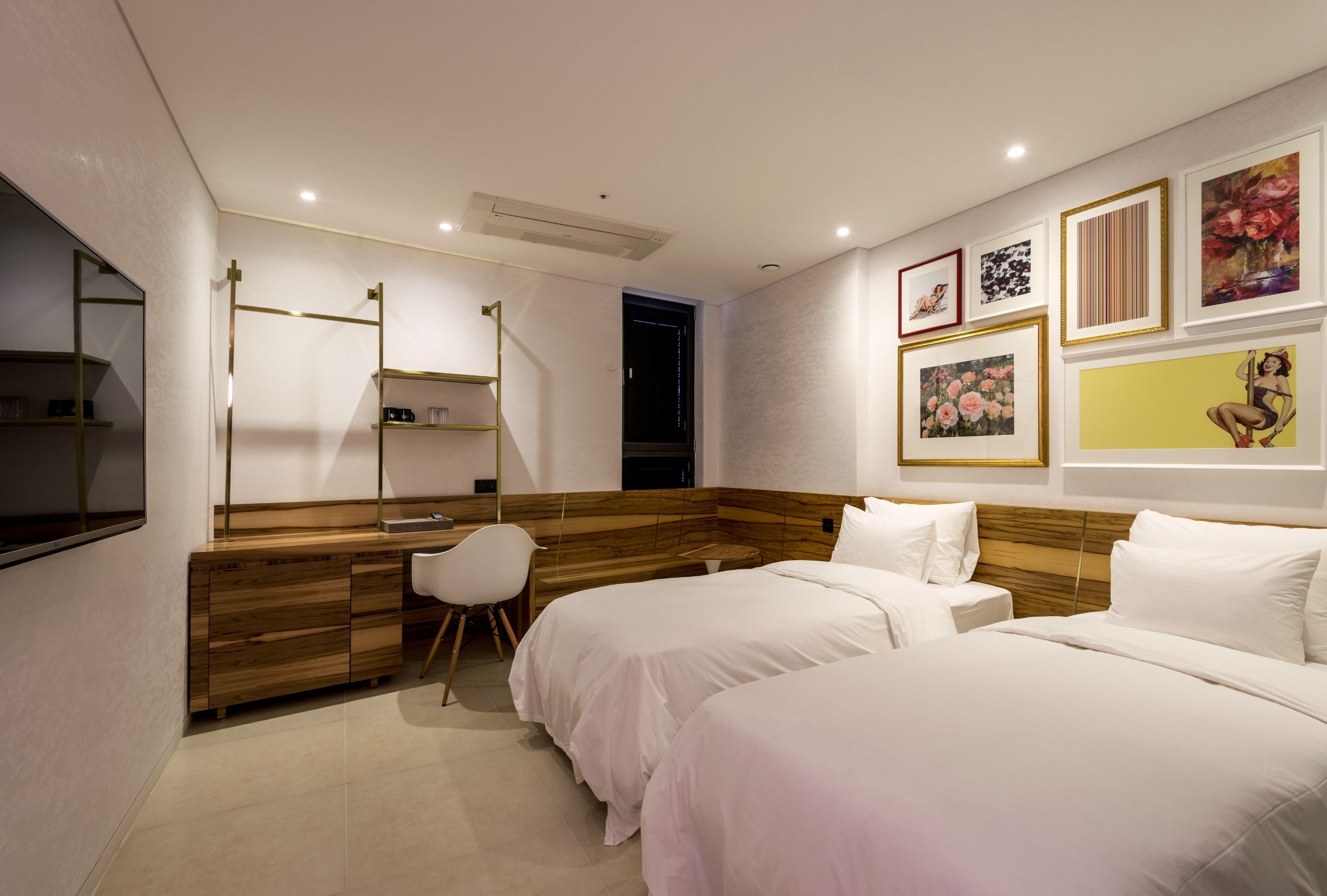 Down comforters, desk, soundproofing, iron/ironing board