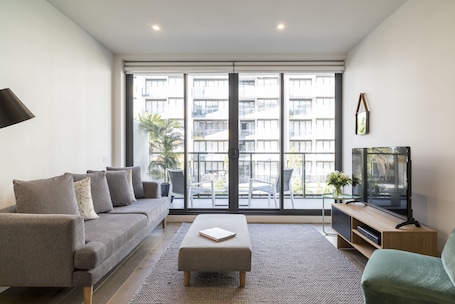 Premium Two Bedroom Apartment | Living area. Caroline Serviced Apartments Sandringham