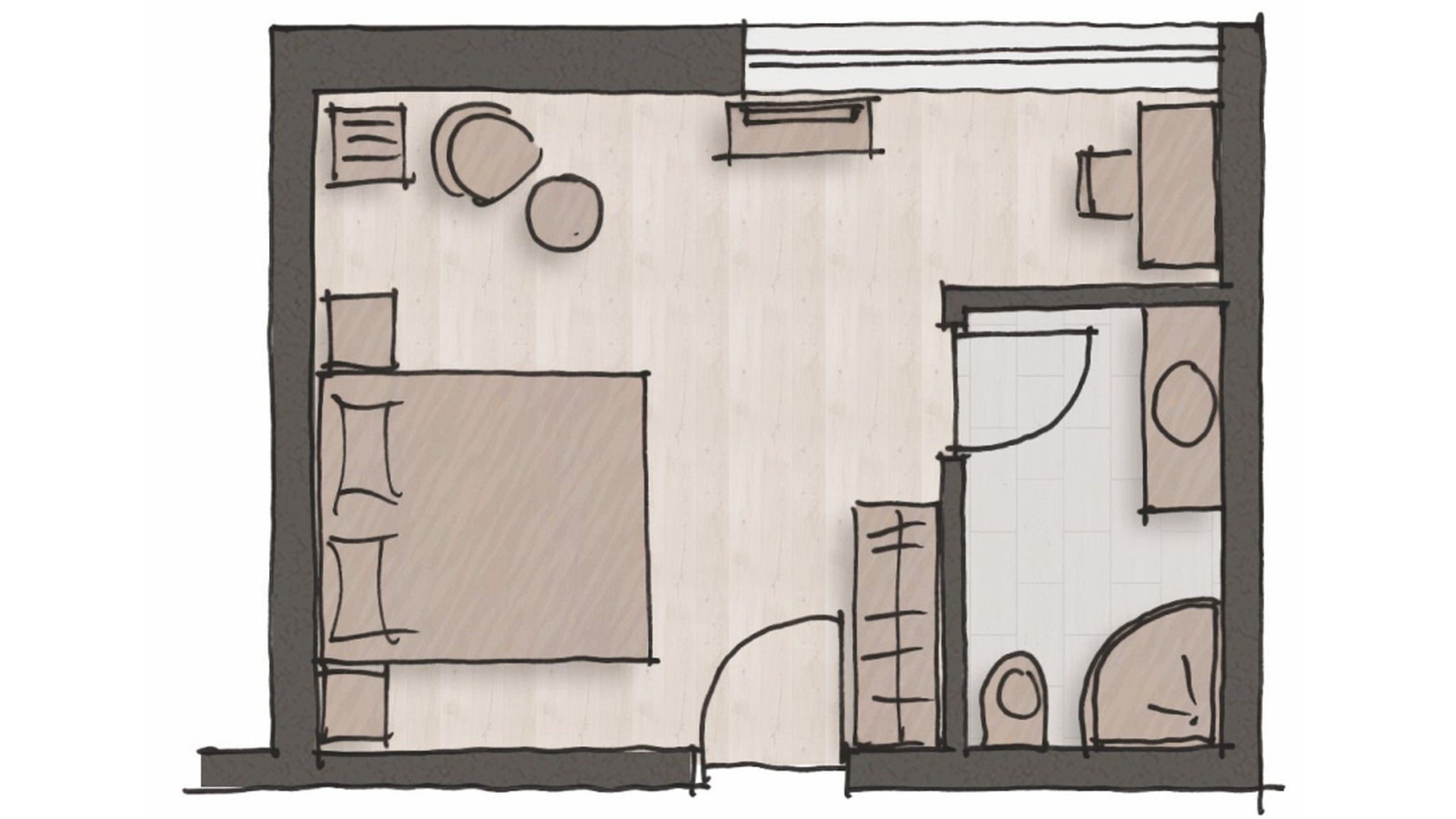 comfort single room (dolomites) | floor plan