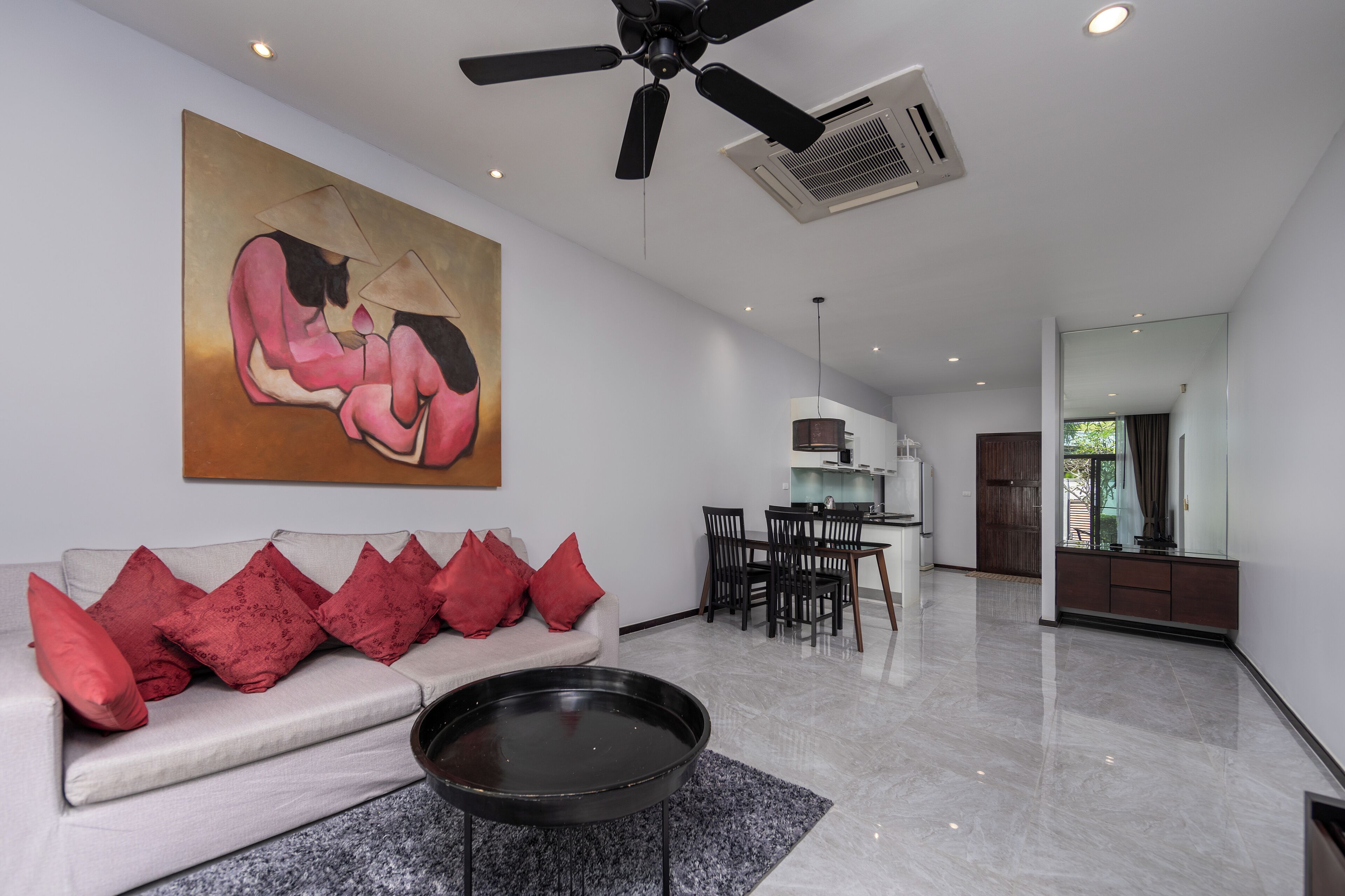 Standard Villa, 2 Bedrooms, Private Pool | Living area | Plasma TV, DVD player