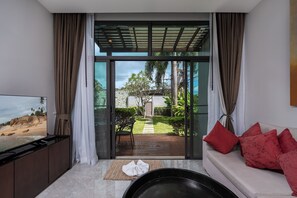Standard Villa, 2 Bedrooms, Private Pool | Living area | Plasma TV, DVD player