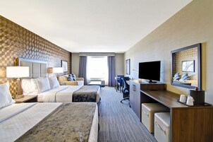 Room, 2 Queen Beds, Kitchenette | Desk, laptop workspace, blackout drapes, iron/ironing board