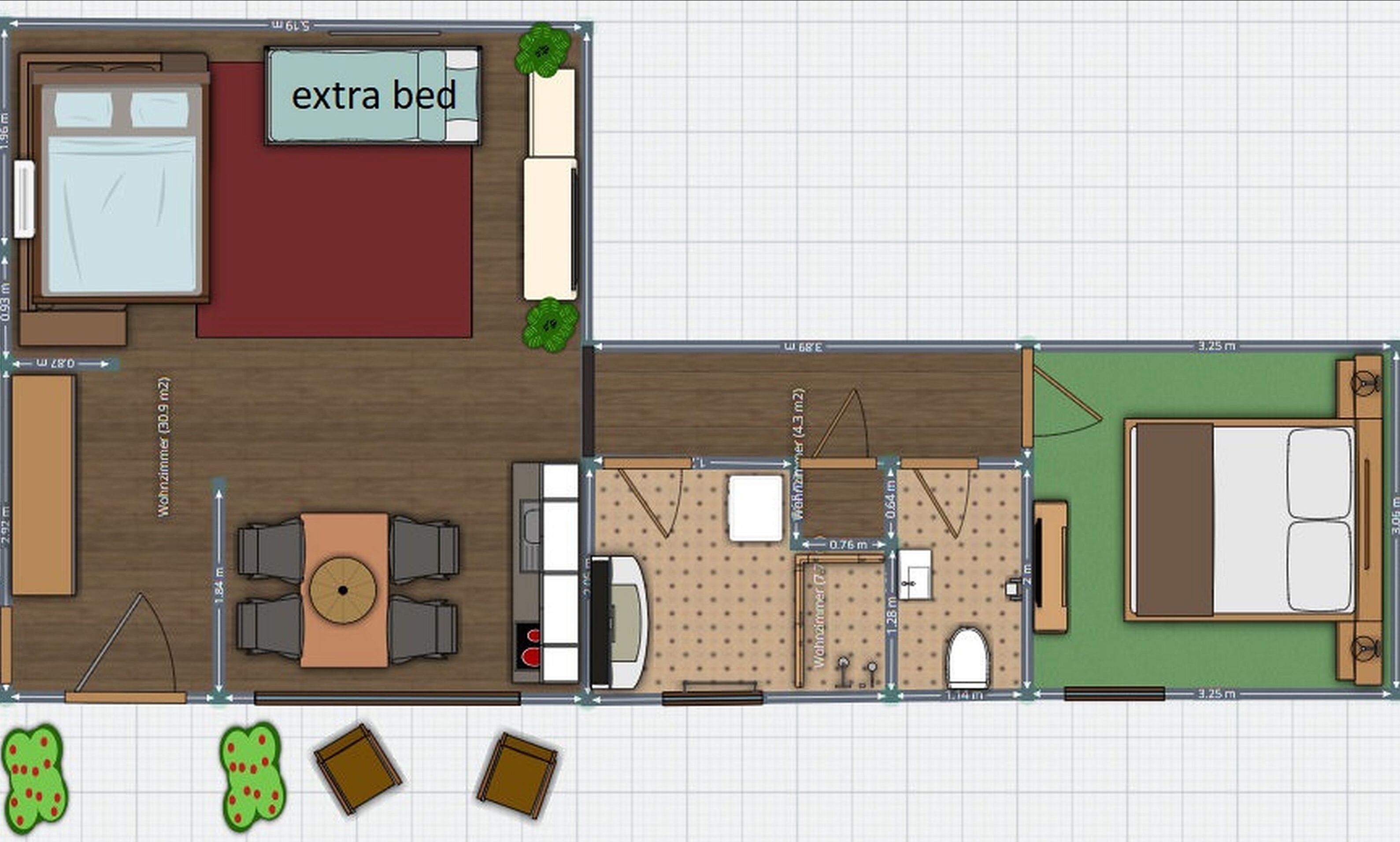 family apartment, 1 bedroom, garden view (rebstock) | 2 bedrooms, premium bedding, in-room safe, desk