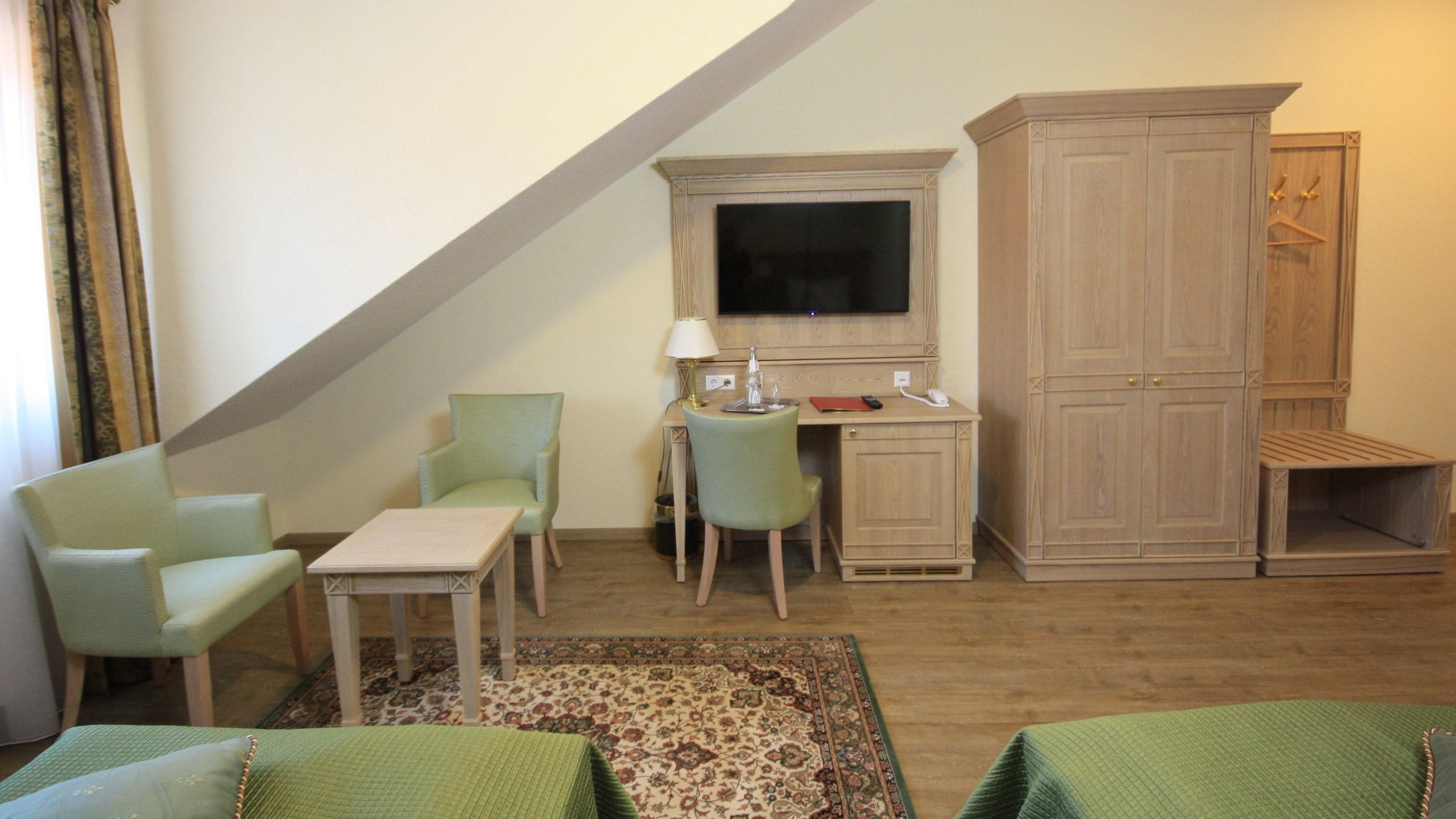 comfort twin room, accessible | bathroom | shower, hair dryer, towels