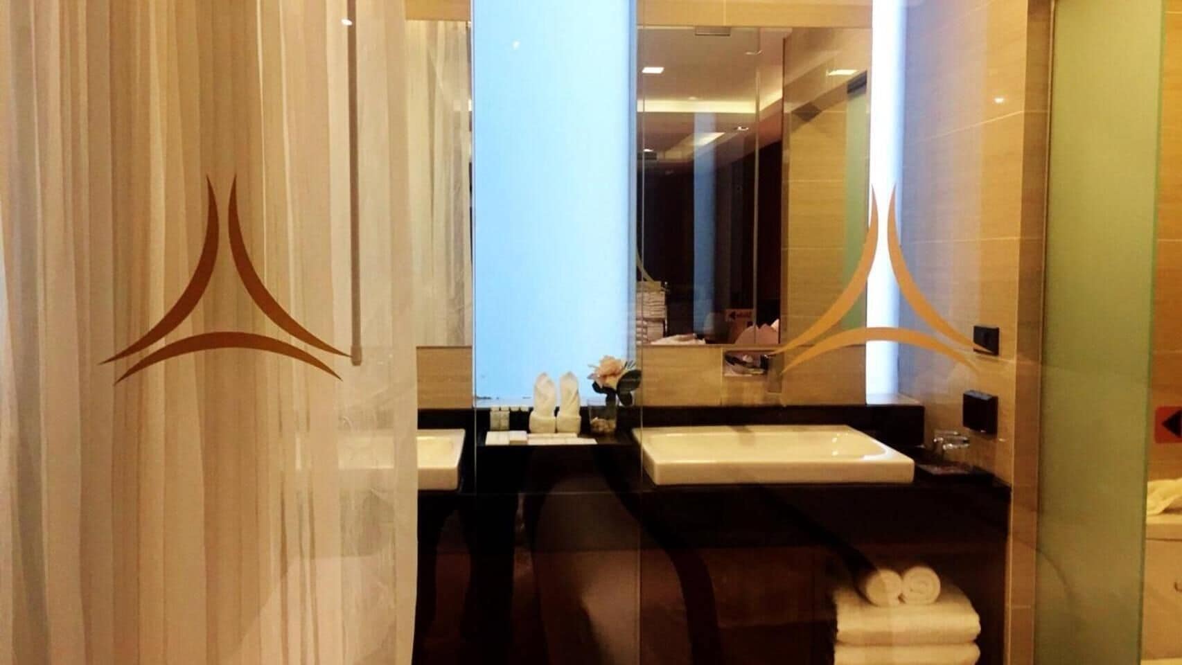 separate bathtub and shower, rainfall showerhead, free toiletries