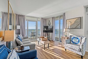 Condo, 2 Bedrooms, Ocean View, Oceanfront (840) | Living area | TV, DVD player