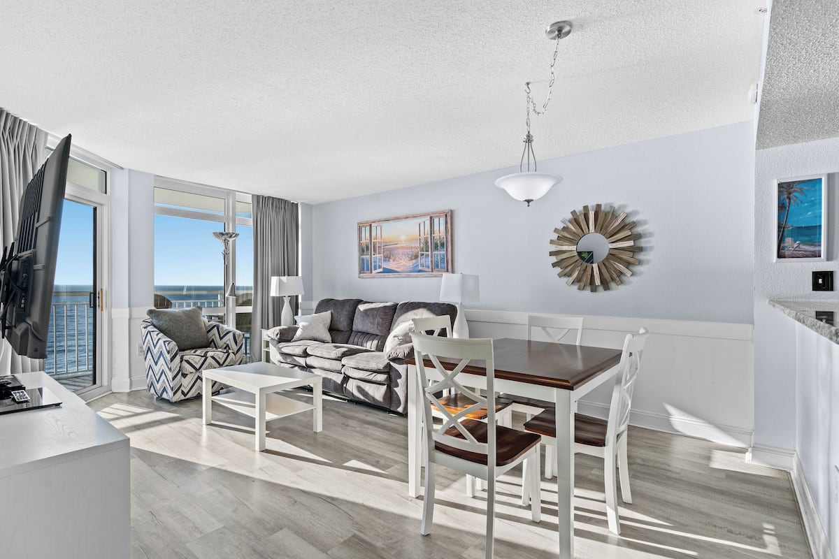 Condo, 2 Bedrooms, Ocean View, Oceanfront (612) | Living area | TV, DVD player