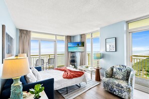 Condo, 2 Bedrooms, Ocean View, Oceanfront (1940) | Living area - Units at Bay Watch by Elliott Beach Rentals (North Myrtle Beach)