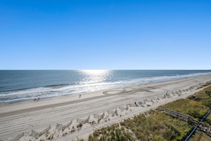 Condo, 2 Bedrooms, Fireplace, Oceanfront (601 - Corner Unit) | Balcony view - Bluewater Resort by Elliott Beach Rentals (Myrtle Beach)